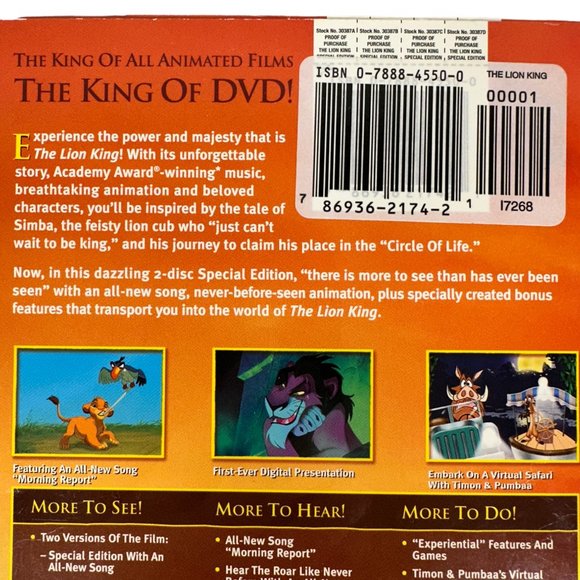 The Lion King Platinum Edition 2 Disc DVD Set - Picture 7 of 8